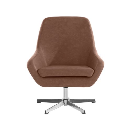 Naomi-chaise D'appoint En Pu Brun Foncé