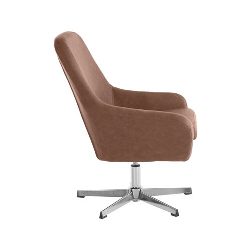 Naomi-chaise D'appoint En Pu Brun Foncé