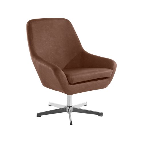 Naomi-chaise D'appoint En Pu Brun Foncé