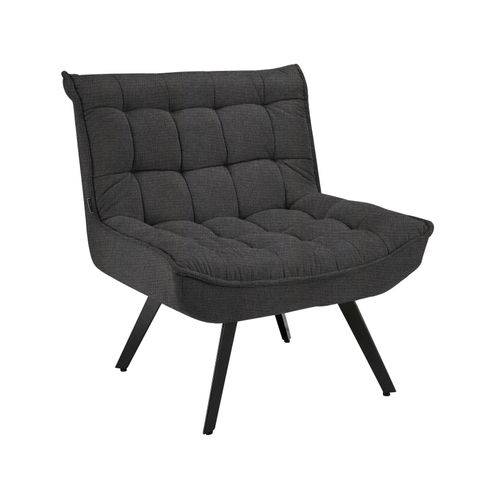 Evan-fauteuil Lounge En Tissu Anthracite
