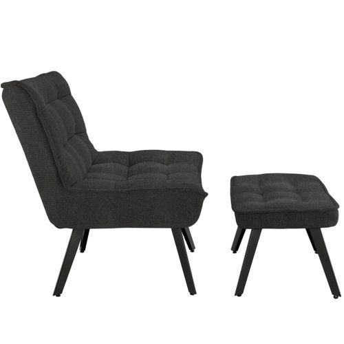 Evan-fauteuil Lounge En Tissu Anthracite