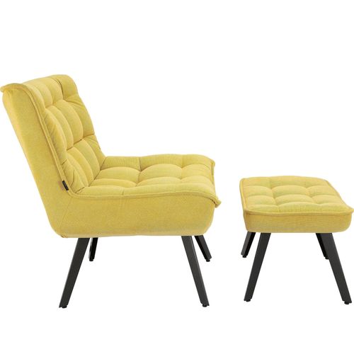 Evan-chaise Longue En Tissu Couleur Curry