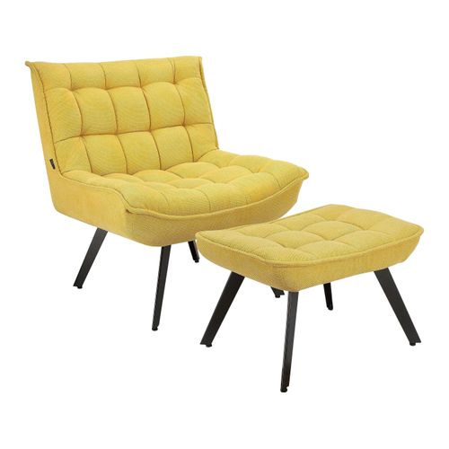 Evan-chaise Longue En Tissu Couleur Curry