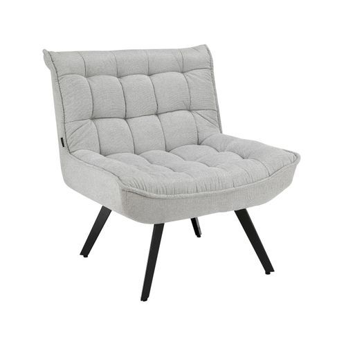 Evan-fauteuil Lounge En Tissu Gris Clair