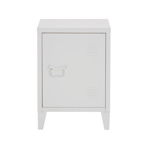 Salino-table De Chevet 1 Porte En Métal Blanc