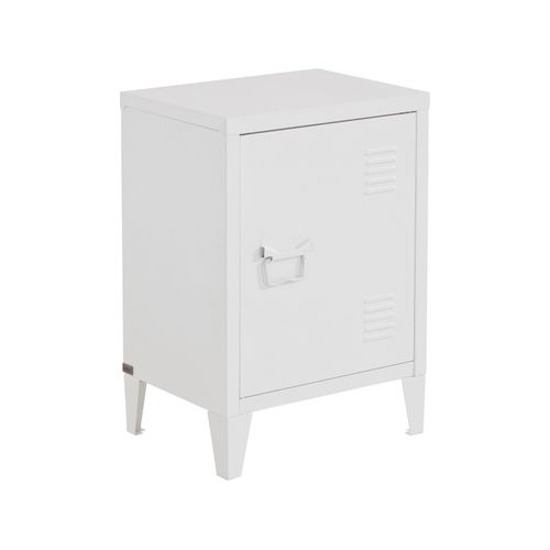 Salino-table De Chevet 1 Porte En Métal Blanc