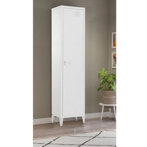 Salino-armoire à 1 Porte En Métal Blanc
