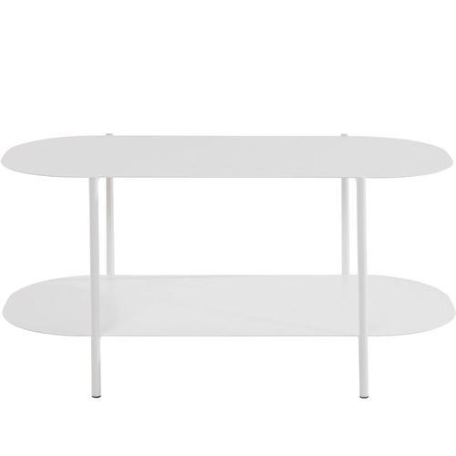 Siliam-table Basse Avec 1 Étagère En Métal Blanc