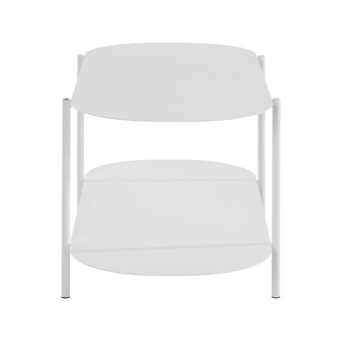 Siliam-table Basse Avec 1 Étagère En Métal Blanc