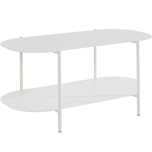 Siliam-table Basse Avec 1 Étagère En Métal Blanc