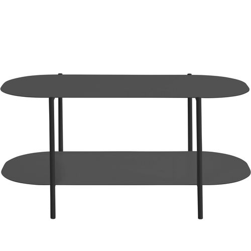 Siliam-table Basse Avec 1 Étagère En Métal Noir