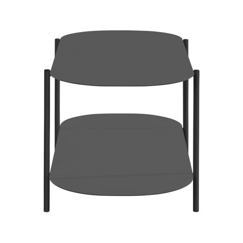 Siliam-table Basse Avec 1 Étagère En Métal Noir