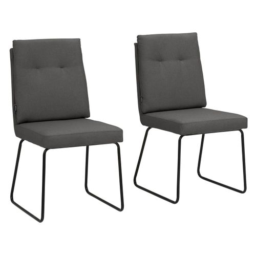Irene-chaises De Salle à Manger Tapissées Ensemble De 2 En Microfibre Anthracite