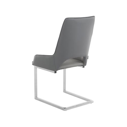 Irma-lot De 2 Chaises De Salle à Manger En Pu Anthracite Et Gris Clair