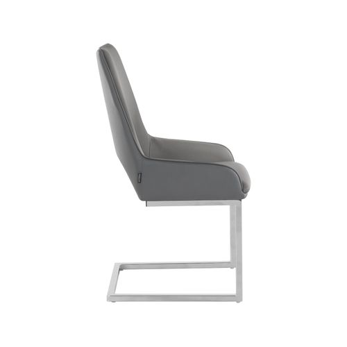 Irma-lot De 2 Chaises De Salle à Manger En Pu Anthracite Et Gris Clair