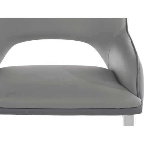Irma-lot De 2 Chaises De Salle à Manger En Pu Anthracite Et Gris Clair