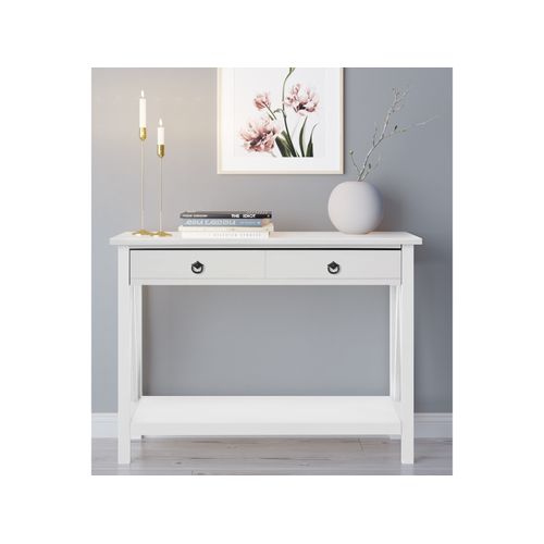 Titian-table Console Avec 1 Tiroir En Pin Blanc