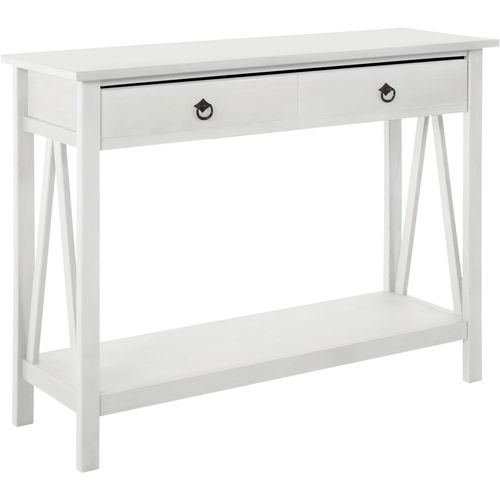 Titian-table Console Avec 1 Tiroir En Pin Blanc