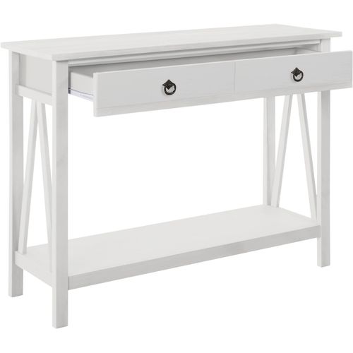 Titian-table Console Avec 1 Tiroir En Pin Blanc