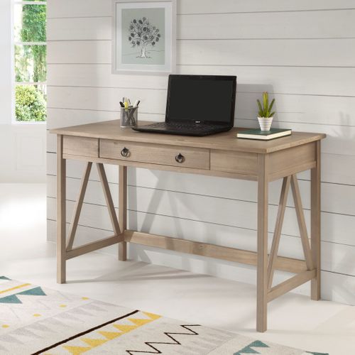 Titian-bureau Avec 1 Tiroir En Pin Gris