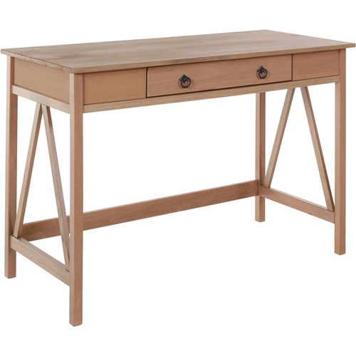 Titian-bureau Avec 1 Tiroir En Pin Gris
