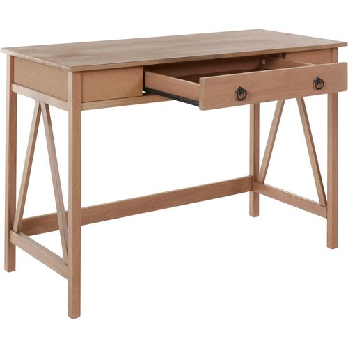 Titian-bureau Avec 1 Tiroir En Pin Gris