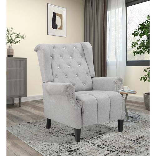 Aura-fauteuil De Relaxation Gris Clair Tissu Belfast