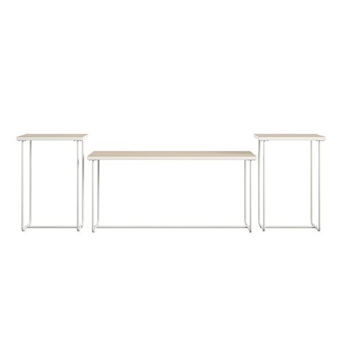Dante-ensemble De 3 Tables Basse Avec Cadre En Métal Blanc