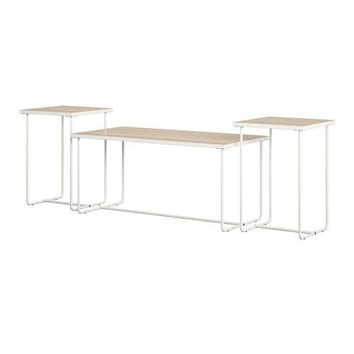Dante-ensemble De 3 Tables Basse Avec Cadre En Métal Blanc