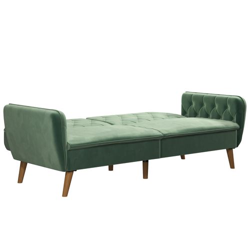 Tallulah-canapé-lit 3 Places En Velours Vert
