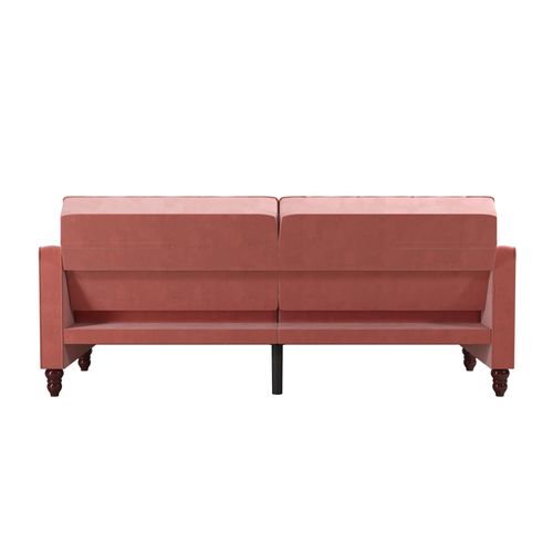 Vintage Tufted-canapé-lit 3 Places En Velours Rose