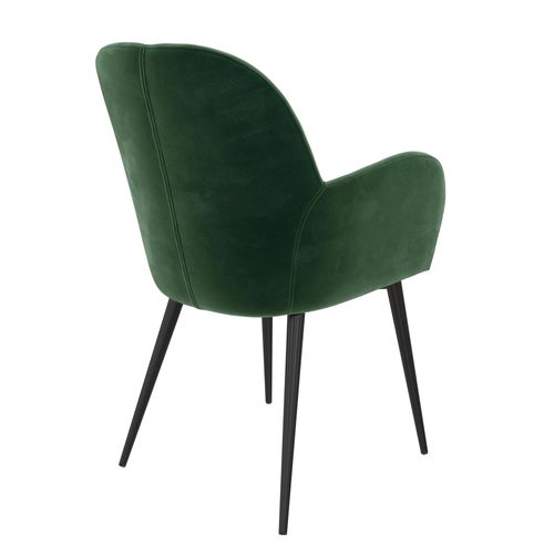 Fitz-chaise Tapissée En Velours Vert Et Pieds En Métal Noir
