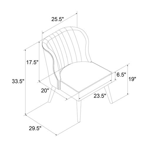 Brittany-chaise D'appoint Tapissée En Lin Bleu Marine