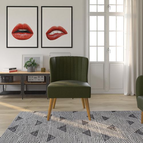 Brittany-chaise D'appoint Tapissée En Vert Lin