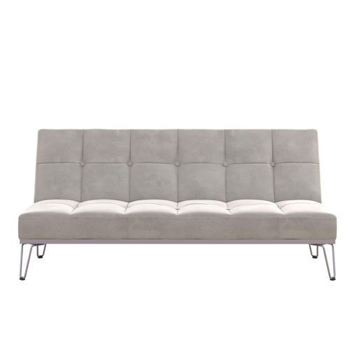 Elle-canapé-lit 3 Places En Gris Velours