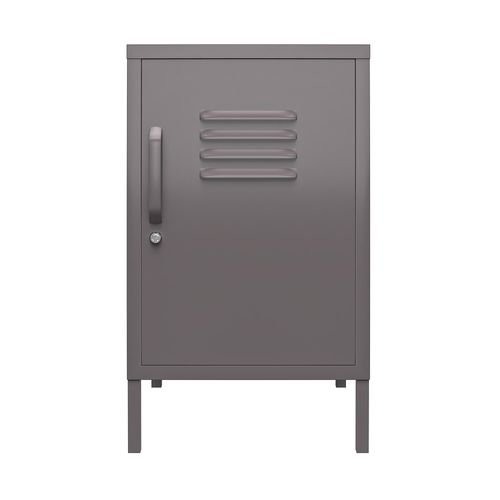 Bout De Canapé Avec 1 Porte En Métal Gris Graphite