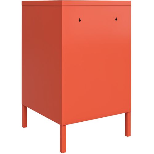 Bout De Canapé  Avec 1 Porte En Métal Orange