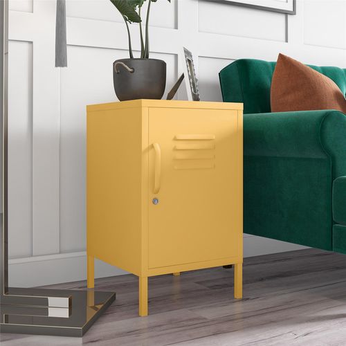 Cache - Revêtement En Poudre Pour Table D'appoint En Métal Jaune
