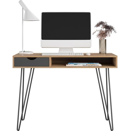 Concord - Bureau Avec 1 Tiroir En Effet Bois Marron