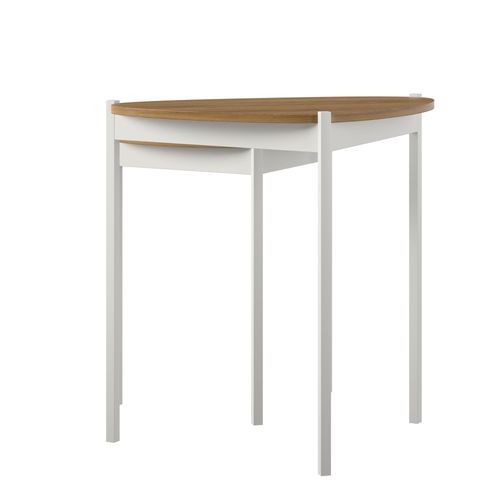 Tallulah-tables Gigognes En Mdf Noyer Et Cadre En Métal Blanc