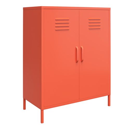Cache - Armoire à 2 Portes En Métal Orange