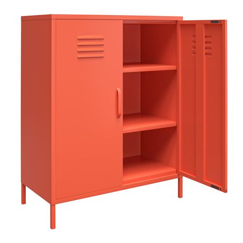 Cache - Armoire à 2 Portes En Métal Orange