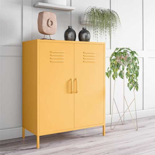 Cache - Buffet Avec 2 Portes En Métal Jaune