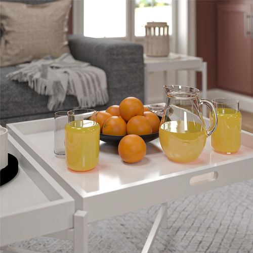 Poly-table Basse Avec Plateau Amovible En Mdf Blanc