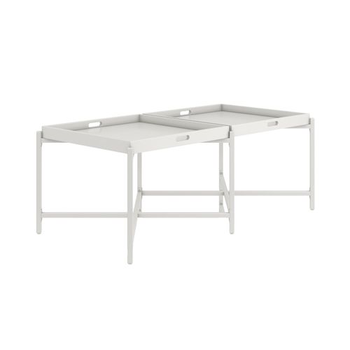 Poly-table Basse Avec Plateau Amovible En Mdf Blanc