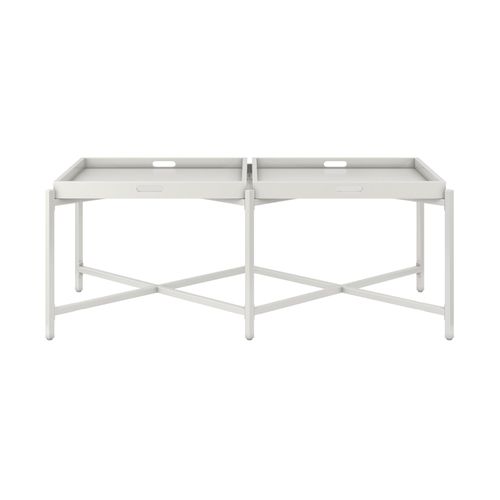 Poly-table Basse Avec Plateau Amovible En Mdf Blanc
