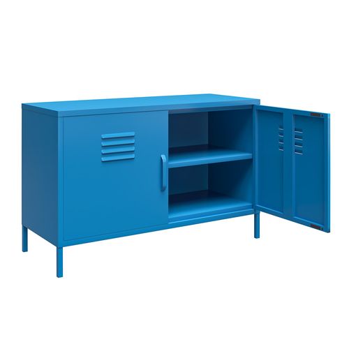 Cache - Armoire à 2 Portes En Métal Bleu