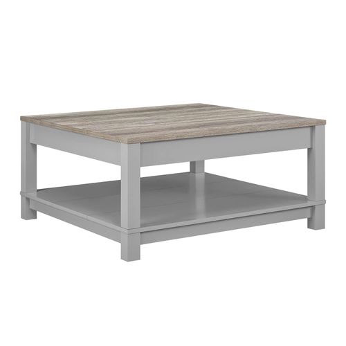 Carver - Table Basse Avec 1 Étagère En Mélaminé Gris