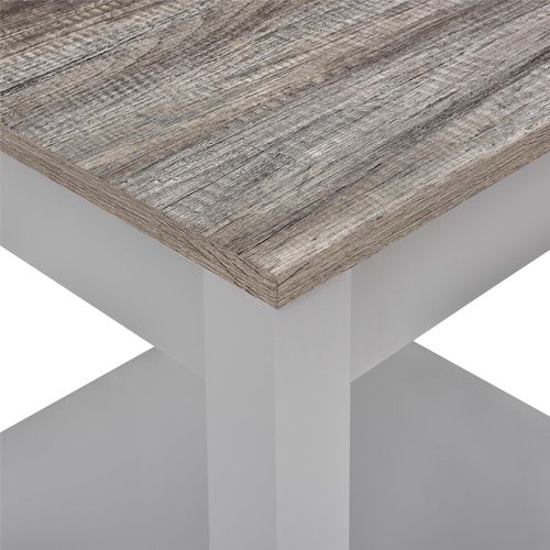 Carver - Table Basse Avec 1 Étagère En Mélaminé Gris