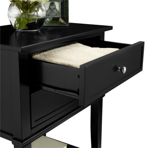 Franklin - Table De Chevet Avec 2 Tiroirs En Mdf Noir